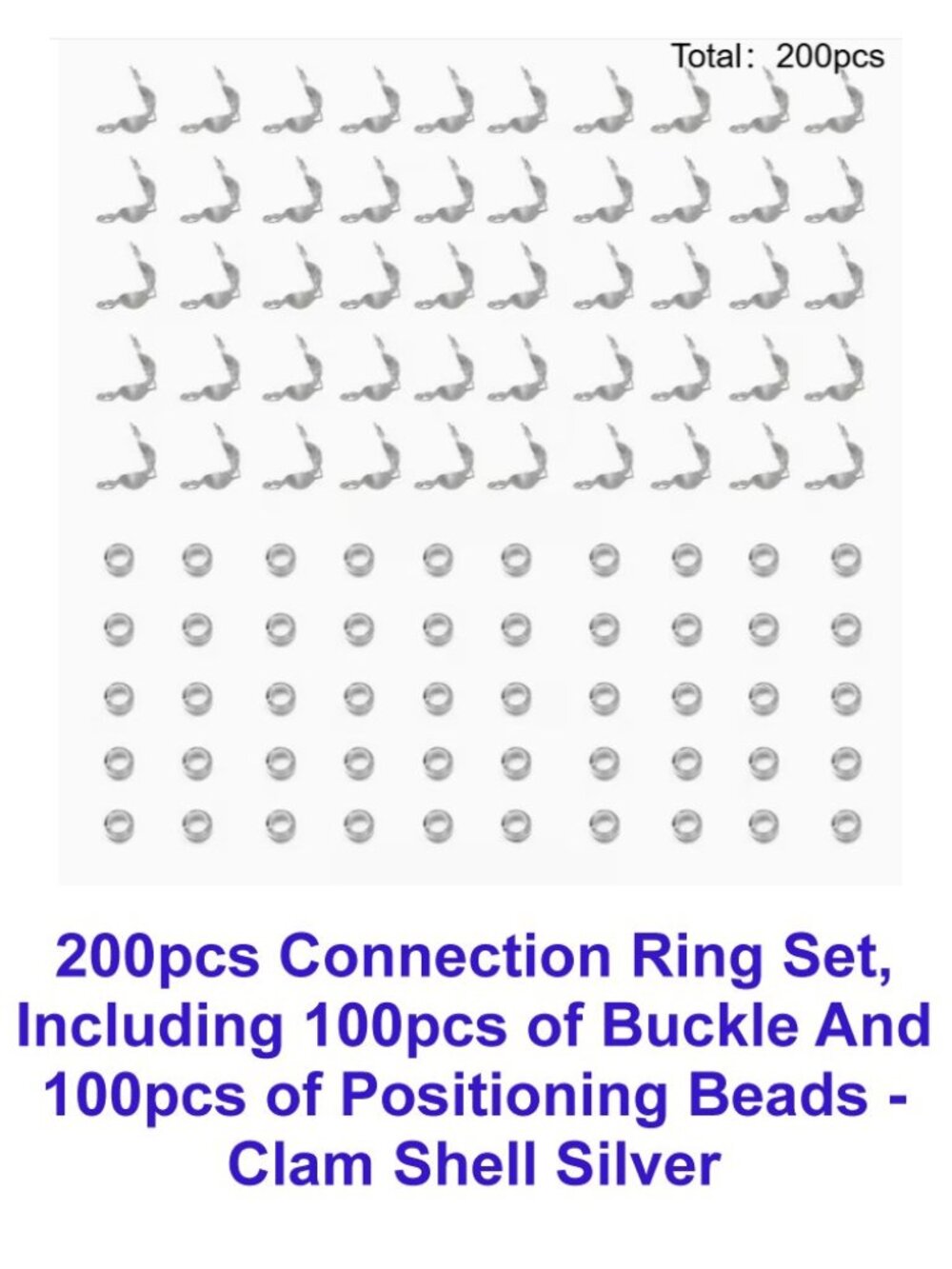 200pcs Connection Ring Set, Including 100pcs of Buckle And 100pcs of Positioning
